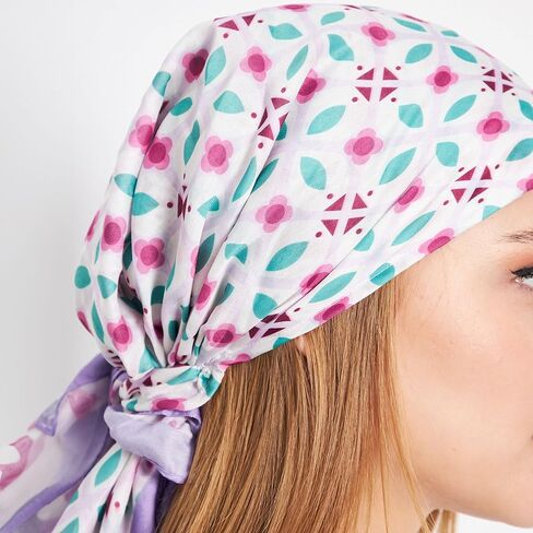Headwear Pre Tied Head Scarves for Patterned Women Featuring | Soft Chemo Head Wear Headcover Ready Headwear in Kuwait
