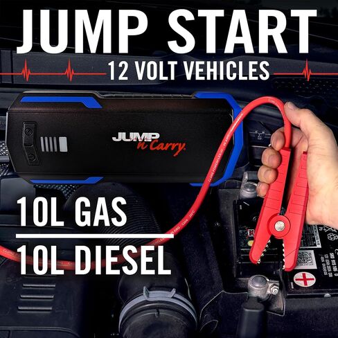 Clore Automotive JNC325 Jump-N-Carry 12 Volt Lithium Jump Starter - 450 Start Assist Amp for up to 8-Liter Gasoline and 6-Liter Diesel Engines in Saudi Arabia
