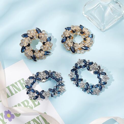 AHANDMAKER Rhinestone Crystal Metal Shoe Clips, Crystal Shoe Buckles Rhinestone Wedding Shoe Clips Shoe Charms Shoe Accessories for Party Decoration Wedding in Saudi Arabia