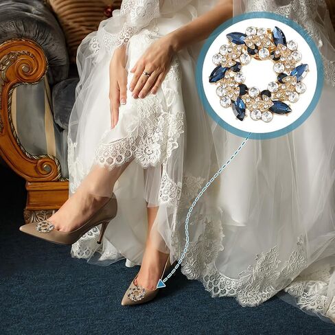 AHANDMAKER Rhinestone Crystal Metal Shoe Clips, Crystal Shoe Buckles Rhinestone Wedding Shoe Clips Shoe Charms Shoe Accessories for Party Decoration Wedding in Saudi Arabia