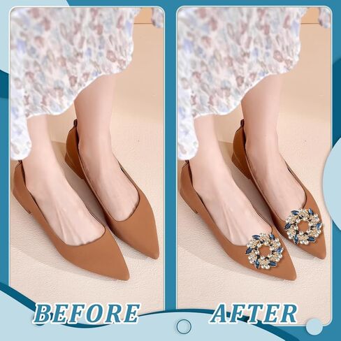 AHANDMAKER Rhinestone Crystal Metal Shoe Clips, Crystal Shoe Buckles Rhinestone Wedding Shoe Clips Shoe Charms Shoe Accessories for Party Decoration Wedding in Saudi Arabia
