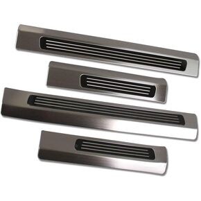 for Volvo XC90 2016 2017 2018 2019 2020 2021 2022 2023 2024 Outside Door Sill Plate Cover Trims (Black)
