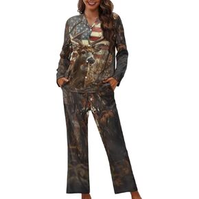 Pajama Sets for Women 2 Piece Womens Pjs Set Button Up Tops and Pants Size XS-4XL Sleepwear