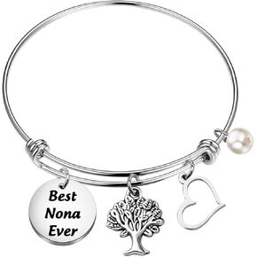 BLEOUK Best Nona Ever Grandma Jewelry Birthday Gift Mother's Day Gift for Grandma Nona