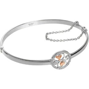 GALWAY Trinity Knots and Shamrocks Rose Gold & Silver Bangle - Hypoallergenic 925 Sterling Silver Jewelry, Rhodium-Plated, Elegant Birthday, Anniversary