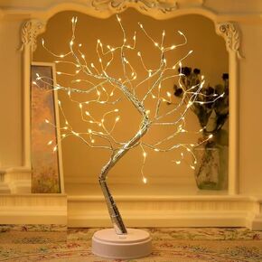 Fairy Light Spirit Tree,20" Tabletop Bonsai 108 LED Tree Light, USB or Battery Powered,Touch Sensor Switches,DIY Artificial Tree Lamp for Bedroom Desktop Christmas Room Decor (Warm White)