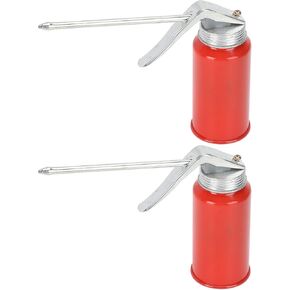 2PCS 200ml Oil Can Pump Oiler Metal Pump Oil Can High Pressure Feed Oil Spray Gun Bottle Oil Can for Home Auto Motorcycles Applications