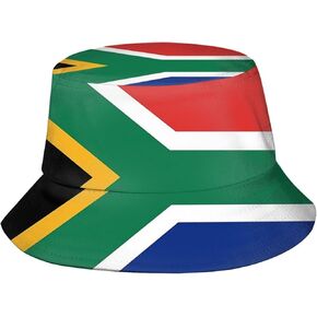 Cute South Africa Flag Bucket Hats Fashion Sun Cap Packable Outdoor South African Boonie Cap for Unisex Women and Men