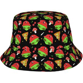 Mushrooms Cherry Trippy Alien Bucket Hat Summer Packable Fisherman Cap Beach Travel Sun Hat for Unisex Men Women