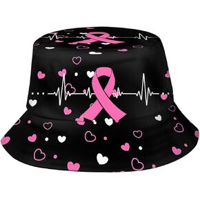 Breast Cancer Awareness Bucket Hat for Women Fashion Summer Beach Fisherman Cap Packable Sun Hats