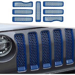 7PCS Mesh Grille Inserts Fit for Jeep Wrangler JL Sport/Sport S 2018-2024 (Purple)