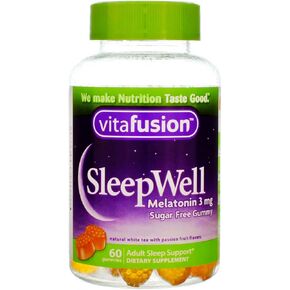 Vitafusion Sleep Well Gummy Sleep Support, 3 mg of melatonin, 60 Count (Pack of 4) by Vitafusion