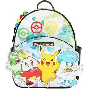 Bioworld Pokemon Sprigatito Fuecoc Pikachu & Quaxly 10.5" Tie-Dye Mini Backpack