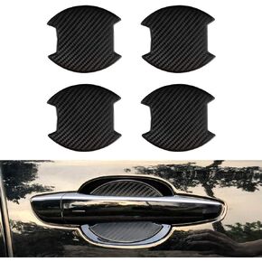 LECART 4PCS Premium Car Door Cup Scratch Protector TPU Carbon Fiber Like 3D Stickers Universal Auto Door Cup Scratch Protection Cover Guard Film for BENZ AUDI JEEP BMW LEXUS FORD BUICK SUV Truck Black