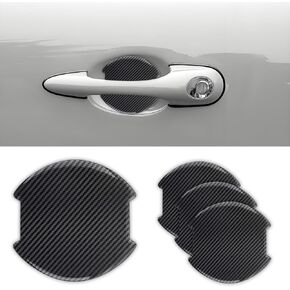 4PCS Car Door Handle Protector,3D Carbon Fiber Car Door Handle Scratch Protector for Car Decoration,Self-Adhesive & Multi-Size Car Accessories Door Handle Protectors for Vehicles (L)