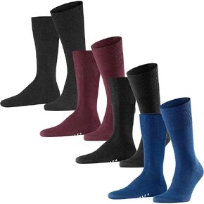 FALKE Size 9.5-10.5, Airport Essential Colors Bundle, Black Gray Blue Red