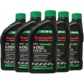 5-Pack of SAE 10W40 4-Cycle Engine Oil Compatible with Kawasaki Motors