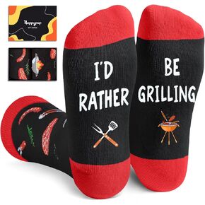 HAPPYPOP Funny Women Men Grilling Socks - Grilling Gifts, Gifts For BBQ, Gifts For Grilling Lovers