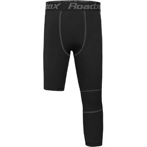 Roadbox Boys One Leg 3/4 Compression Pants 2 Pack - Basketball Tights for Gym Athletic Base Layer Leggings