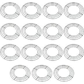 JEUIHAU 15 Pack 10 Inches Round Wire Wreath Frames, Green Metal Floral Wreath Frame, Wire Wreath Rings for Christmas New Year Party Home Decor DIY Crafts Supplies