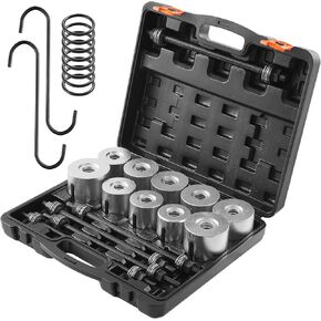 VEVOR Pull and Press Sleeve Kit 27 PCS - Steel Bush Bearing Removal and Installation Set - Bush Removal Insertion Sleeve Tools with Carrying Case - Multi-Vehicle Compatibility for LCV and HGV Engines