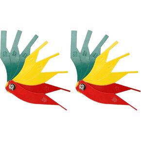 2 Pack Brake Lining Thickness Gauge, Automotive Brake Pad Measuring Tool 8-in-1 Brake Lining Gauge Set, Color Coded/SAE & Metric/Heavy Duty Brake Lining Measuring Tool
