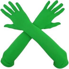 Unisex 18" Elbow Length Stretchy Spandex Gloves for Costume Party Cosplay Bridesmaids