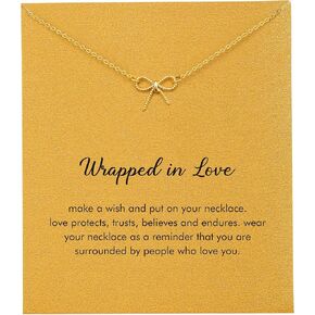RZKING Gold Necklace for Women, Dainty Butterfly Heart Bow Rose Necklace, Gifts for Best Friend Sister Mom Girlfriend, Graduation Chritmas Birthday Anniversary Thank You Gifts
