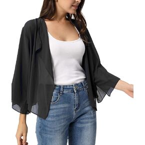 Kate Kasin Women Summer Cardigans Chiffon Loose Kimono Cardigan Capes Bolero Shrug