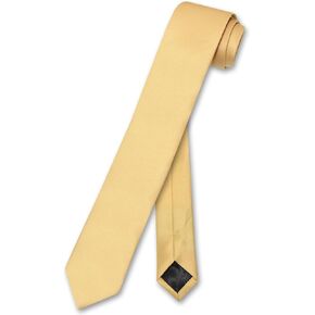 Vesuvio Napoli Narrow NeckTie Skinny GOLD Color Men's Thin 2.5" Neck Tie