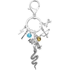 UJIMS Percy Book Lover Gift Camp Half Blood Charm keychain Bookish Gifts Greek Mythology Gift Percy Movie Merch