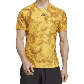 adidas Men's Tennis Paris Heat.RDY FREELIFT Slim FIT T-Shirt, Bold Gold/MESA/BRONZ, Large