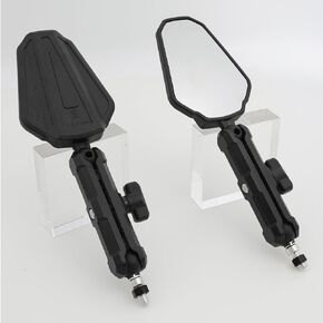 DREAMIZER Adventure Motorcycle Mirrors, Black M8 M10 Foldable Motorcycle Rearview Side Mirrors with 7/8" Handlebar Mount, Motorcycle Mirrors For Handbars Compatible with Yamaha Kawasaki Dirt Bike ATV
