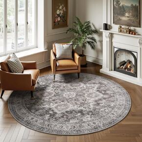 Rugs for Living Room Rug 5x7 Area Rug Soft Bedroom Rug Carpet-Rugs for Bedroom Machine Washable Rug Vintage Oriental Floral Medallion Rug Dining Room Rug Office Rug Non Slip Rug Brown
