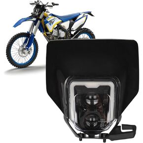 مجموعة مصابيح أمامية LED للدراجة الترابية 3200LM مع DRL لـ FE 250 350 450 501 701 501S 701SM 2017-2023 TE150 TE250i TE300i Dual Sport Enduro Motorcycle Super Moto أسود