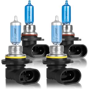 SHENKENUO Fit For Civic (2004-2015) 9005 High Beam + 9006 Low Beam Ultra - High Performance Halogen Headlight Bulbs Combo,Plug-n-Play,Pack of 4 (Year:2004-2015)