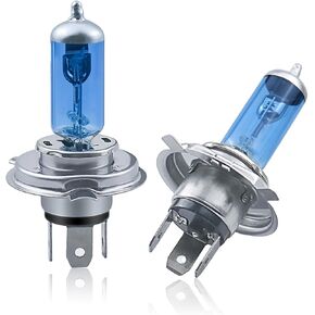 2 PCS H4 Car Halogen, 12V 100W Fog Light Bulbs, Ultra White Automotive Light Bulb, High Beam Low Beam (Blue)