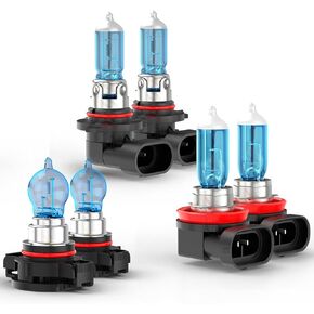 Compatible for Chevy Tahoe Suburban Headlight Bulbs 2007 2008 2009 2010 2011 2012 2013 2014 2015, 9005 High Beam H11 Low Beam 5202 Fog Light Halogen, Plug n Play, 6000K Bright White, 6-Pack