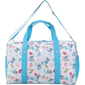 Disney Stitch Tropical Watercolor Print White 18" Duffle Bag