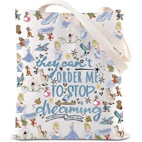 KUIYAI WDW Cinderella Movie Inspired Tote Bag Princess Jap Gus Lovers Gift Magic Kingdom Gift Cartoon Character Gift For Fans