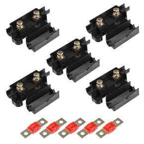 uxcell 5 Set Black 125A Fuse with in-Line Holder Electrical Protection Fusible for Car Audio Video Stereo