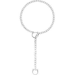 Manfnee Heart O-ring Slip Chain Necklace For Women, Punk Rock Cuban Necklace Jewelry Adjustable Lariat Y-Necklace