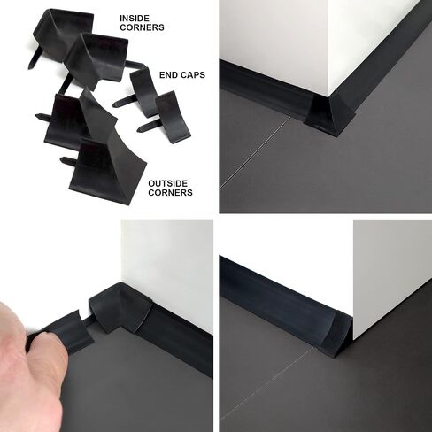 InstaTrim Flexible Self-Adhesive Trim Bundle with Applicator - Trim Caulking Kit with 10 ft White 1/2 in Wide Caulk Strip, 6 Corner and End Caps, and Applicator Tool in Saudi Arabia