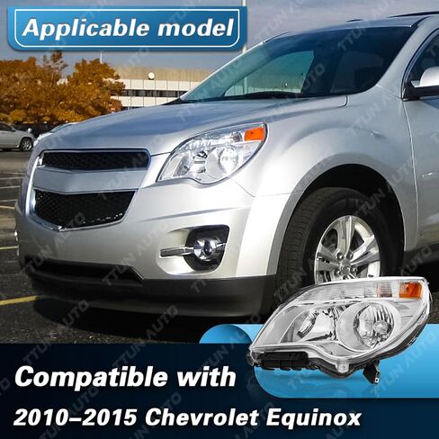 Compatible with 2010-2015 Chevy Equinox Headlight LS/LT/LTZ Halogen Type LH + RH Passenger & Driver Side in Kuwait