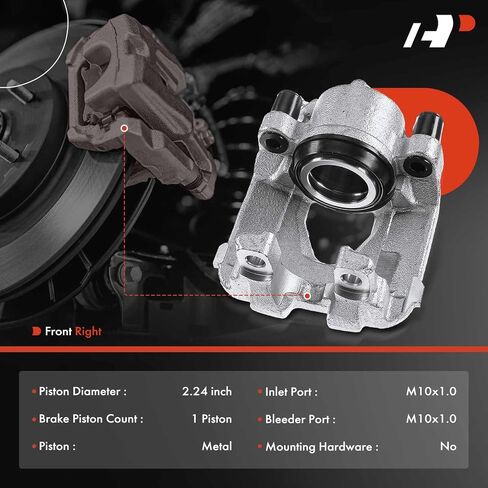 A-Premium Disc Brake Caliper Assembly Without Bracket Compatible with Select BMW Models - E90 323i/325i/325xi, E90/E91/E92 328i/328i xDrive/328xi, E84 X1, E93 328i - Front Right Passenger Side in Saudi Arabia