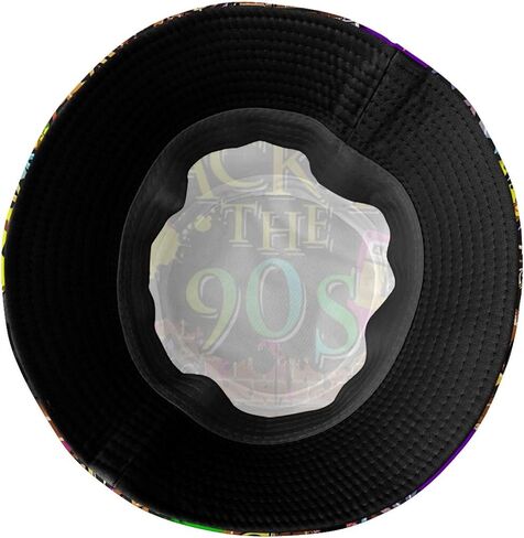 90s خمر الموسيقى الطرف الرجعية 90's دلو قبعة قبعات الصيد الصيف السفر الشاطئ الشمس الأشعة فوق البنفسجية حماية Packable صياد قبعة للرجال النساء المراهقين in Saudi Arabia