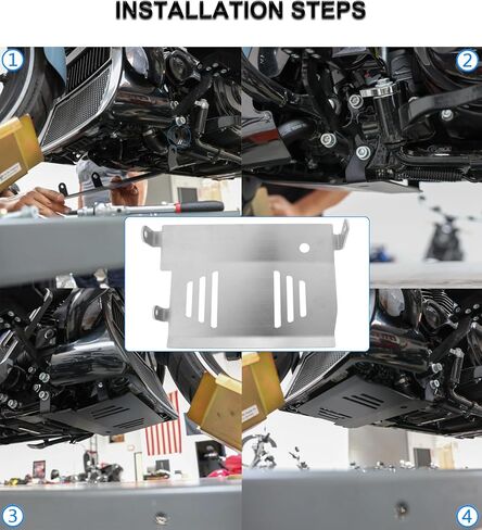 لوح انزلاقي لحماية المحرك السفلي يناسب Harley Davidson Touring Street Glide 2024-up، CVO Street Glide 2024-up، Road Glide 2024-up، CVO Road Glide & CVO Road Glide ST 2024-up (أسود) in Kuwait