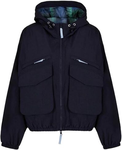 Armani Exchange Women's Hooded Crinkle Nylon Ocean Waves Jacket in Saudi Arabia
