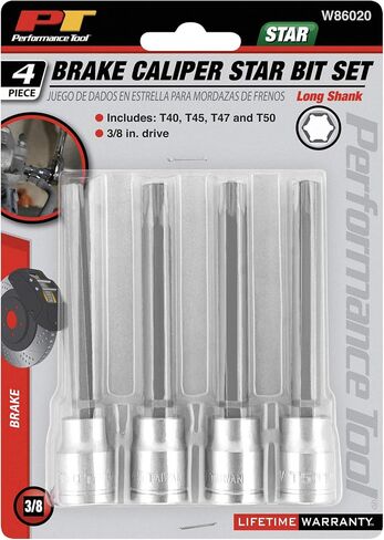 Performance Tool W86020 4pc 3/8-Inch Drive Long Brake Caliper Star Bit Set in Saudi Arabia