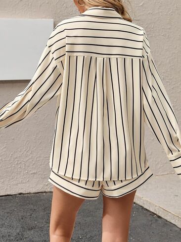 طقم ملابس حريمي من قطعتين من Tankaneo بأكمام طويلة وقميص بياقة وأزرار سفلية متطابقة in Kuwait